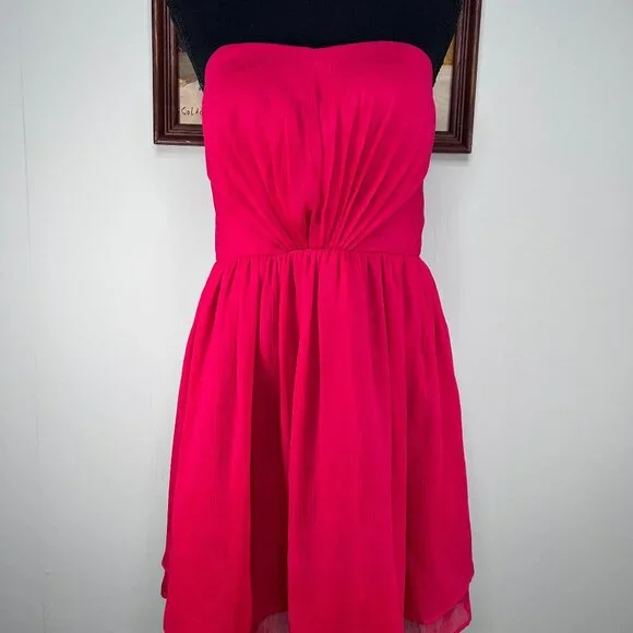 aeropostale red dress New Aeropostale Red Textured Crew Neck Cap Sleeve Fit Flare Skater Dress M